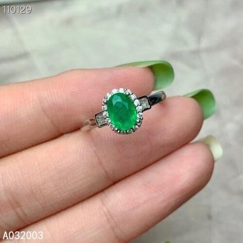 KJJEAXCMY fine jewelry 925 sterling silver inlaid natural Emerald new Female ring fashion Support Detection