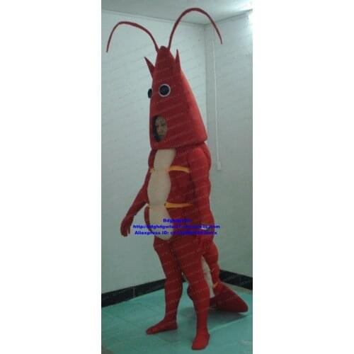 Red Shrimp Prawn Lobster Crayfish Langouste Mascot Costume Cartoon Character Kindergarten Pet Shop Business Street zx1161