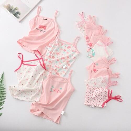 Summer Kids Tops For Girls T-Shirts Cotton Top Cartoon Baby Girl Tanks Camisoles Children Vest Topics For Girls 12 Years Old