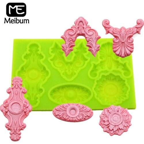 Meibum European Relief Silicone Fondant Cake Mold Wedding Birthday Pastry Sugar Craft Decorating Mould Chocolate biscuit Pan