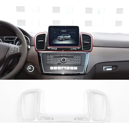 Chrome ABS Plastic Central Control Air Outlet Decorative Frame Trim for Mercedes Benz GLS GLE Class 2016-19 Models Accessories