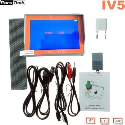 New UTC IV5 8MP CCTV Tester 5inch AHD TVI CVI CVBS Camera Tester monitor portable handheld style Support UTP PTZ RS485 800x480