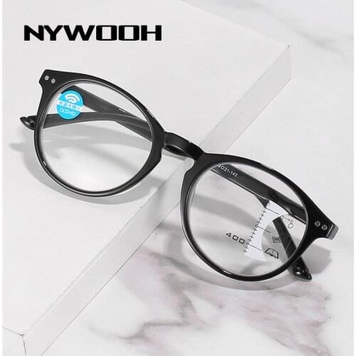 NYWOOH Anti Blue Light Reading Glasses Women Men Progressive Multifocal Eyeglasses Unisex Near Far Sighted Multifunction Eyewear