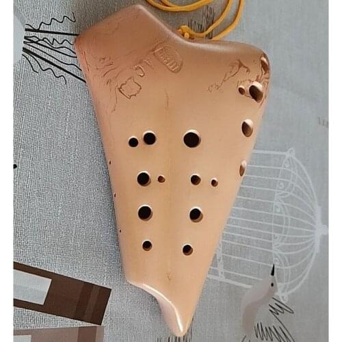 Great sound professional performance 16 holes 2 pipes ocarina AC tone Ceramic flute alto C With Bag