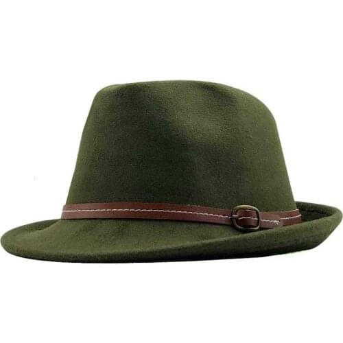 Hot Wool Women Men Fedora Hat For Winter Autumn Elegant Lady Gangster Trilby Felt Homburg Church Jazz Hat 55-58CM adjustable