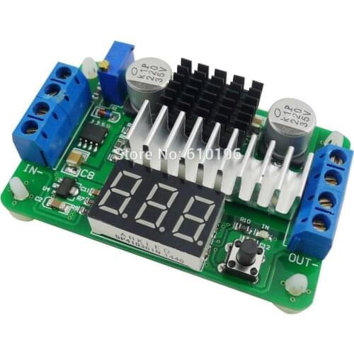 10PCS/LOT Red DC-DC LTC1871 Step Up Converter 3.5 to 30V 100W Boost Power Supply Module With LED Voltmeter