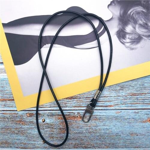 Genuine Leather Neck Strap Lanyards for Keys ID Card for IPhone Keychain Phone Straps metal cilp Phone Decoration Accessories