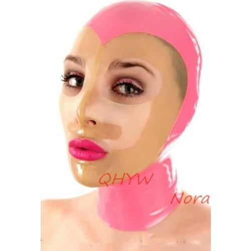 Sexy Latex Women full head latex rubber mask hoods fetish cosplay mask Back Zipper Club Wear