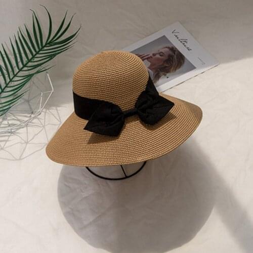 European And American Wind big-Brimmed Bow Bonnets Summer Sun Protection Outdoor Travel With Fashionable Hats Ladies Straw Hats