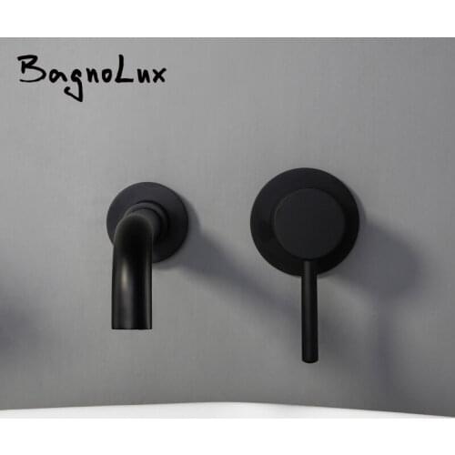 Vidric Wholesale And Retail Modern Wall-Mount Mixer Tap Bathroom Sink Faucet Swivel Wall Spout Bath With Single Lever Cover Plin