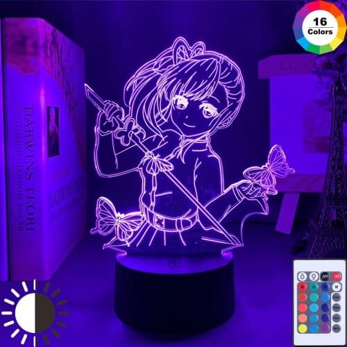 Anime Demon Led Night Light for Girls Room Decor Kids Child Usb Battery Powered Nightlight Gift Table 3D Lamp Slayer Birthday
