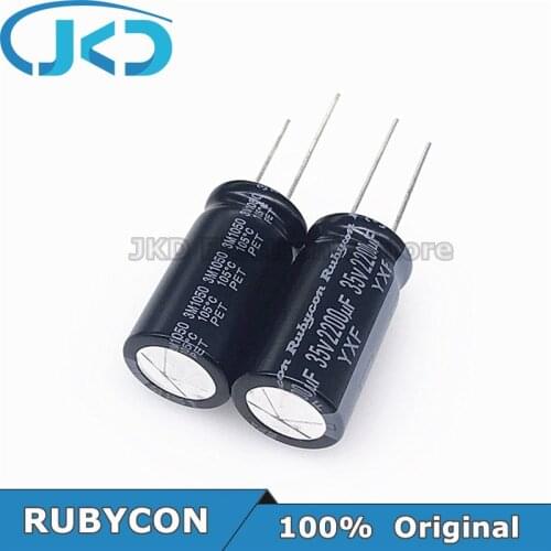 10pcs RUBYCON 2200UF 35V 16*31.5mm 2200UF35V 35V2200UF 16x31.5mm Aluminum Electrolytic Capacitor 100% Original