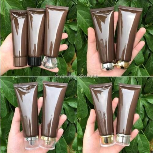 100ml/g Brown Plastic Cosmetic Facial CLeanser Soft Tubes, Portable Professional Hand Cream Hose Tube,Squeeze Emulsion Container