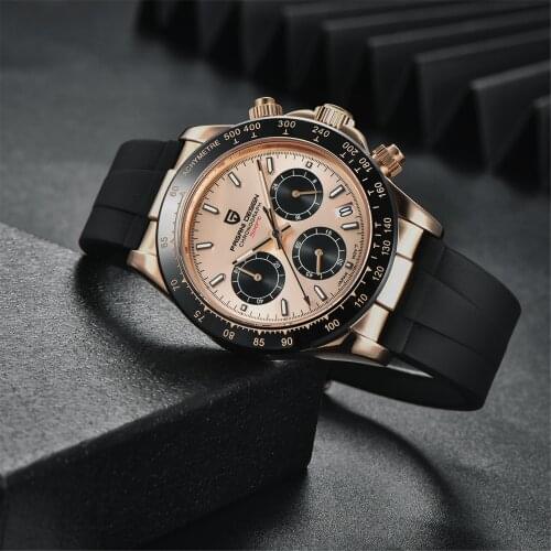 2020 New Japan VK63 PAGANI DESIGN Mens Gold Quartz Watches Automatic Date Luxury Wristwatch Men Fashion Chronograph Clock Man
