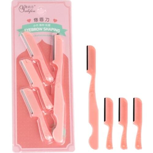 4Pcs Eyebrow Trimmer Blade Shaver Portable Face Razor Eye Brow Epilation Hair Removal Cutters Safety Razor Woman Makeup