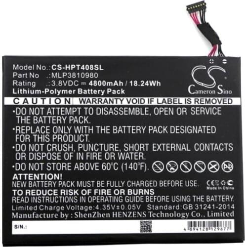 Cameron Sino 4800mAh battery for HP I508O L4A35UT Pro Tablet 408 G1 T5L65PA 805089-001 MLP3810980
