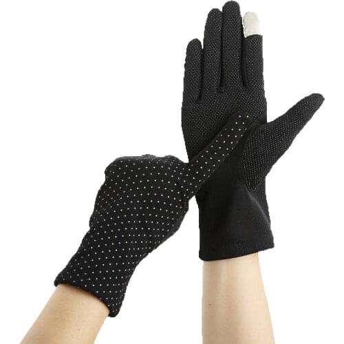 Anti-slip Sunscreen Gloves Women Touch Screen Mittens Glove Lady Breathable Thin Riding Non Slip Lace UV Sun Protection Glove