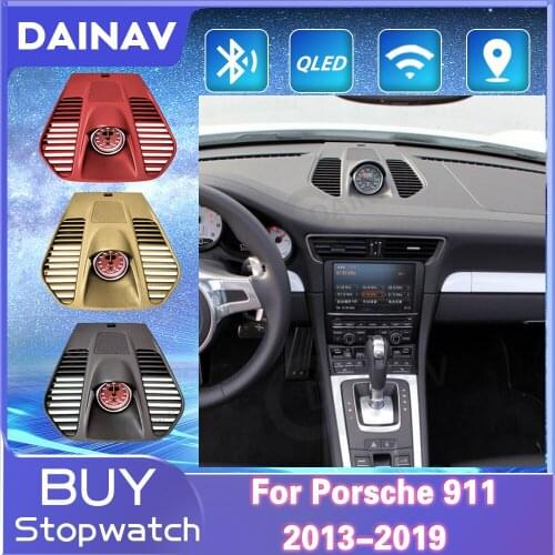 Car Stopwatch For Porsche 911 2013-2019 Interior Center Dashboard Clock Compass Time Electronic Meter Clock Accessional Chrono