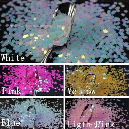 White Iridescent Rainbow Colors Nail Glitter Sun Paillette Shape for Nail Art Body Makeup Glitter Craft FacePainting DIY