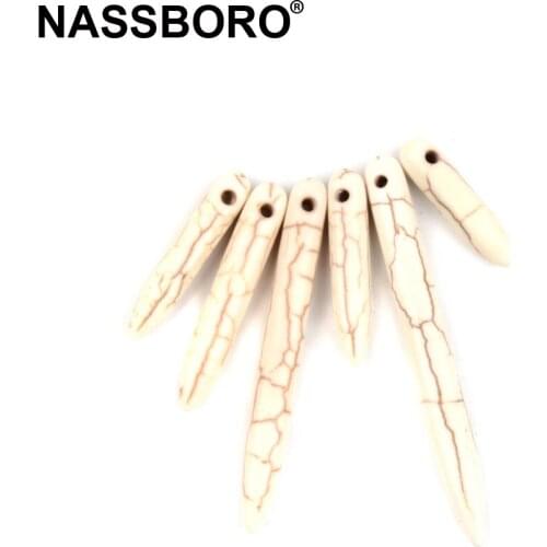 50pcs/lot Lvory White Natural Stone Beads Loose Spacer Bead DIY Charms Necklace Jewelry Findings Wholesale NASSBORO