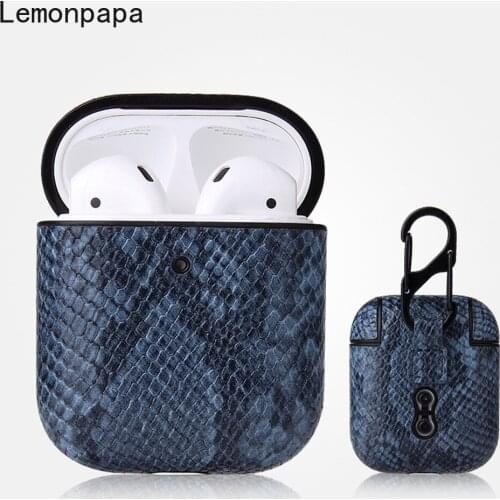 Sexy Snake Skin Earphone Case for Apple AirPods Pro Bluetooth Wireless Earphone Leather Case for AirPods 2 Funda Airpods Cases