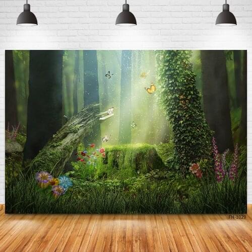 Dreamy Forest Jungle Baby Fairy Princess Girl Birthday Photography Backdrops Wonderland Photocall Backgrounds For Studio Studio