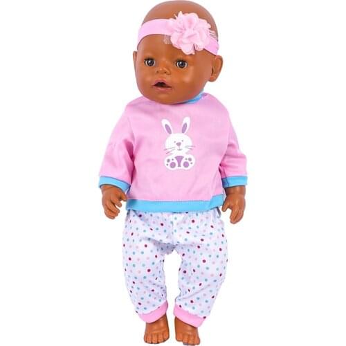 New Born Baby Doll Clothes with Headwear Fit 18 Inch Doll Clothes Girl Toys American Girl Doll Accessories Baby Birthday Gift