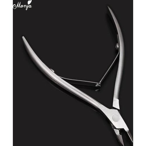 Monja Professional Silver Dead Skin Nipper Trimming Stainless Steel Nail Art Clipper Cutter Cuticle Remove Scissor Manicure Tool
