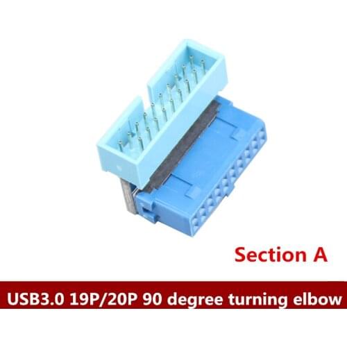 Desktop Board USB3.0 19Pin/20Pin Socket 90 Degree Turn Elbow Adapter 2pcs Free Post
