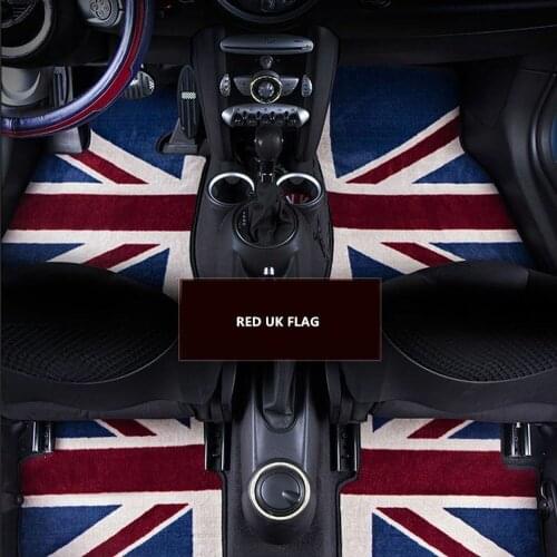For Mini Cooper Countryman F60 Nylon suede Car Floor Mats Union Jack Set Front Rear Avoid Dust Dirt