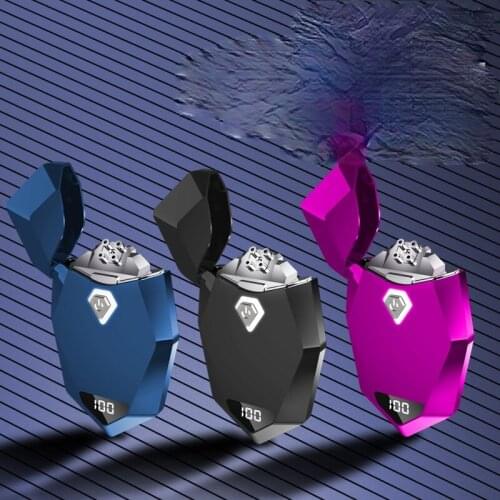 The New Rechargeable Lighter Double Arc Windproof Diamond Lighter Power Display Good Voice In Open Smoking Accessories for Weed