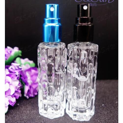 New 500pcs/lot Thick glass 10ml 1/3oz fragrant liquid Fine mist Perfume Atomizer Refillable Spray Empty Bottle Factory Price