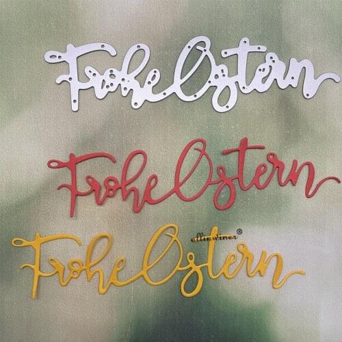 New German happy easter letters Metal Cutting Dies for DIY Scrapbooking Album Paper Cards Decorative Crafts Embossing Die Cuts