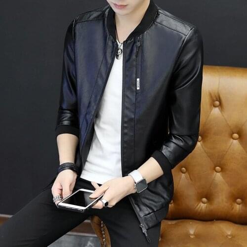 Autumn and winter leather jacket jacket mens soil leather jacket youth leather jacket handsome Joker plus velvet leather jacket