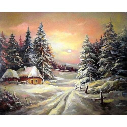 Scenery Landscape DIY Embroidery 11CT Cross Stitch Kits Craft Needlework Set Printed Canvas Cotton Thread Home Design