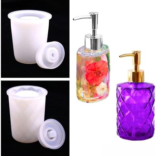 Resin Perfume Vials Mold Silicone Aromatherapy Essential Oil Bottle Mould Round Cylinder Cosmetic Lotion Jar Mold Bathroom Decor