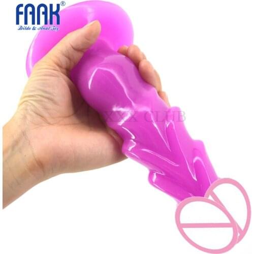 FAAK 20*4.5cm Large Dildos Penis Huge Dongs Realistic Penis Super Soft Silicone Sex Toys for Women Sex Product