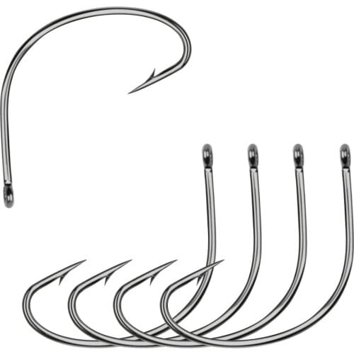 50Pcs 37753 Fishing Hooks High Carbon Steel Wacky Weedless Worm Wide Gap Fishing Hooks For Bass Fishing Size 4# 2# 1# 1/0