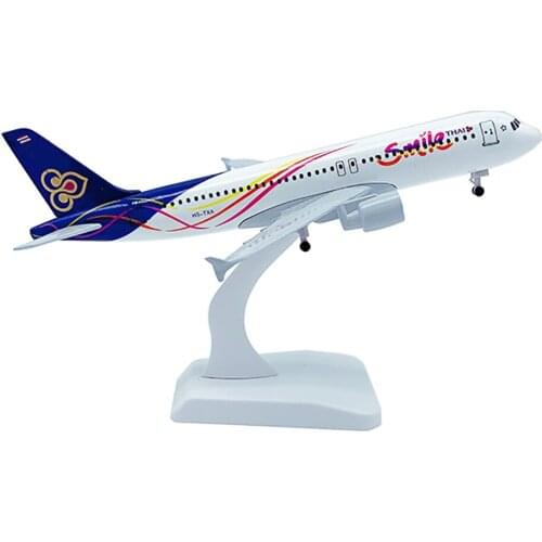 20cm Aircraft THAI Smile Airlines Airbus A320 with Landing Gear Alloy Plane Model Toys Children Gift for Collection Decoration