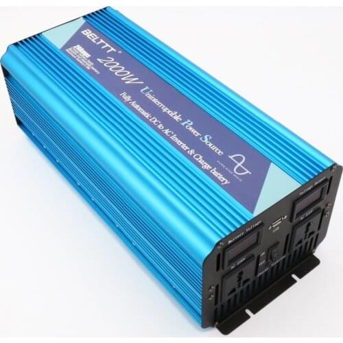 Free shipping off grid solar inverter generator with CE/FCC/RoHS approvals 2000w buit-in charger 12V 220V