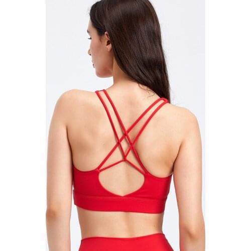 75%nylon 25 %spandex Sports Bra Fitness top Yoga Vest Underwear High impact shockproof Without Steel Ring Removable Chest Pad