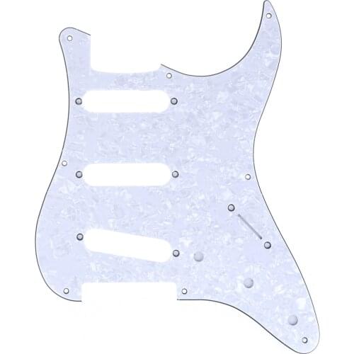 Musiclily Pro 8-Hole Guitar Strat Pickguard for JPN Fender Japan 57 Vintage Style Stratocaster, 4Ply White Pearl