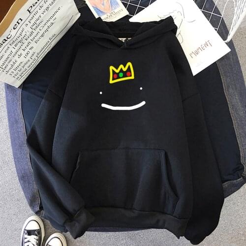 Ranboo x smiley face with crown Hoodie Anime dream SMP merch Hoodies Women Men Long Sleeve y2k Crewneck Sweatshirt Streetwear
