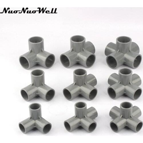 1pcs NuoNuoWell PVC 20mm 25mm 32mm Tee Connector Four Five Six Way Joints Garden Irrigation Pipe Adapter Hose Fittings