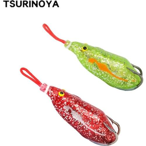 TSURINOYA Mouse Bait 63mm 14g Top Water Ray Frog Snakehead Fishing Lure Isca Artificial 3D Eyes Sea Swim Bait Fishing Tackle