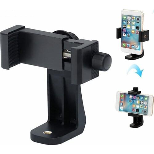 Universal Phone Tripod Mount Adapter Cellphone Clipper Stand Vertical 360 Degree Rotatable Adjustable Holder Desktop Stand