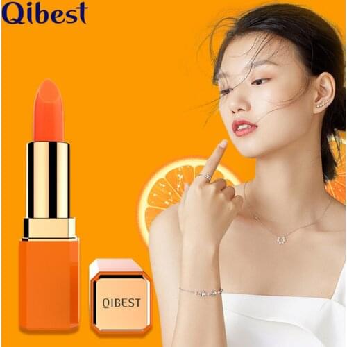 QIBEST Moisturize Pink Lip Balm Stick Changing Color Warm Temperature Lipstick Packaging Makeup Cosmetics Make Up