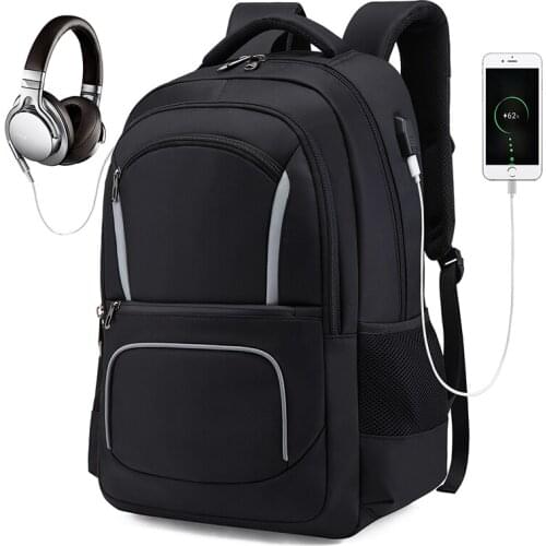 Large Capacity Business USB Charging Backpack Men Oxford Waterproof Laptop Backpacks Fashion Male Student School Bag Packs