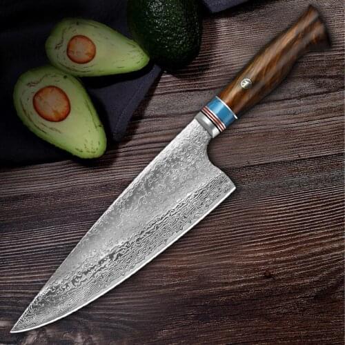 Top Quality Pakka Wood Handle VG10 DamascusChef Knife
