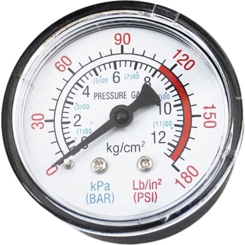 Y50 Portable Air Compressor Pressure Gauge Pressure Calibrator Dual Scale Manometer Horizontal 1 / 4 Pressure Gauge